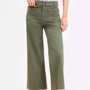 Olive Green Wide-Leg Pants